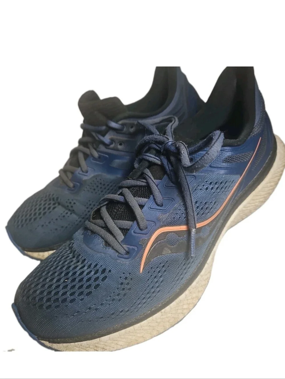 Saucony Hurricane 23 Mens Running Shoes White Blue (S20615-30) Size 9.5M[8A